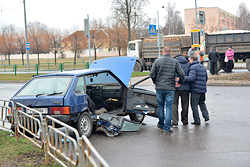 Авария на пересечении улиц Минской и Крылова