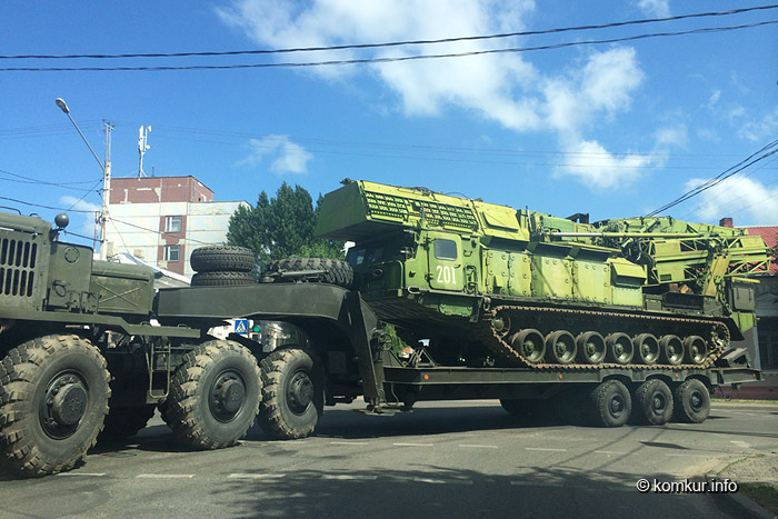 Военная техника на улицах Бобруйска