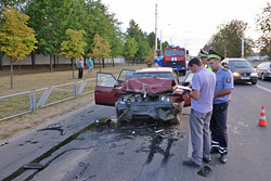В Бобруйске столкнулись троллейбус и автомобиль