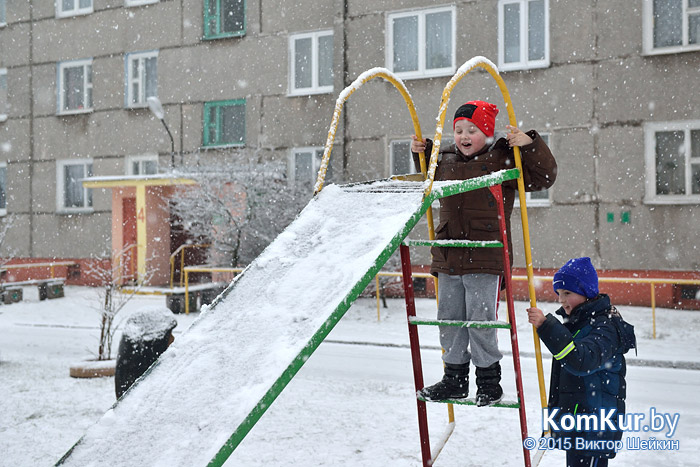 Первый снег выпал в Бобруйске