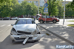 На перекрестке улиц Минской и Спартаковской в Бобруйске произошло столкновение