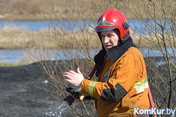 На берегу Березины в Бобруйске произошел пожар