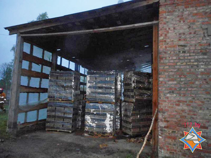 В Глуске сгорело 60 тонн пеллет и цех по их производству