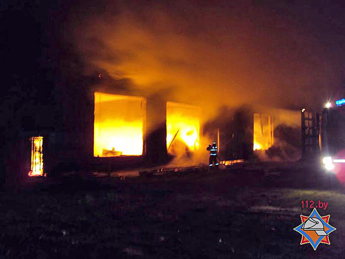 В Глуске сгорело 60 тонн пеллет и цех по их производству